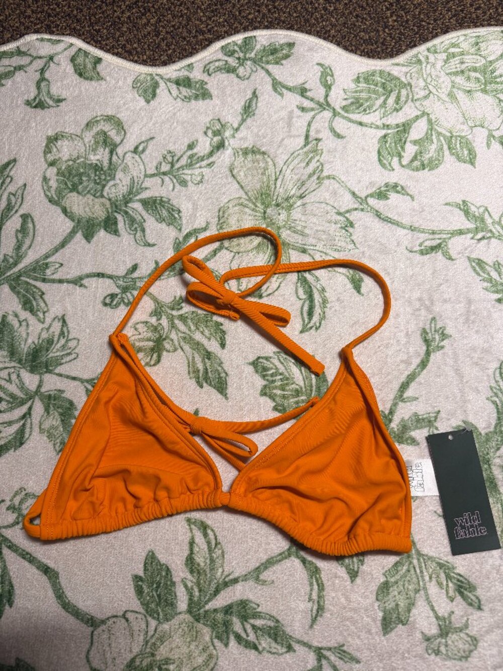 wild fable orange triangle bikini top. classic halter neck tie. NWT